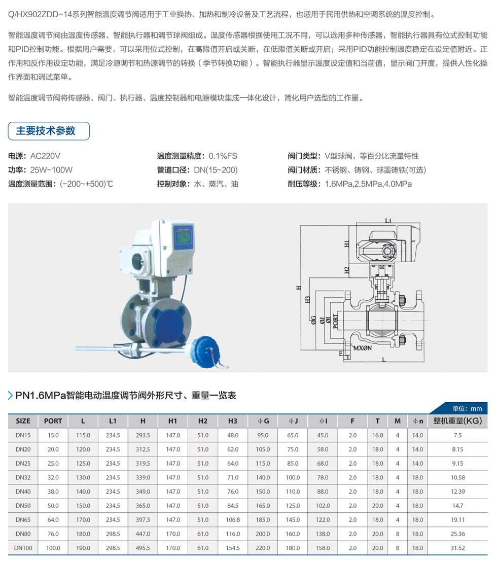 智能電動(dòng)溫度調(diào)節(jié)閥